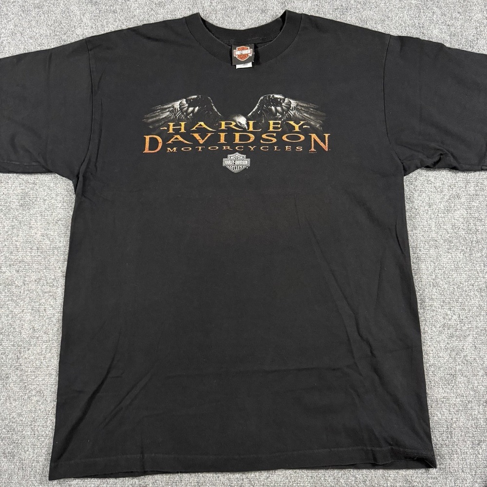 Harley Davidson T Shirt Mens XL Black Eagle Graphic Low Country Charleston